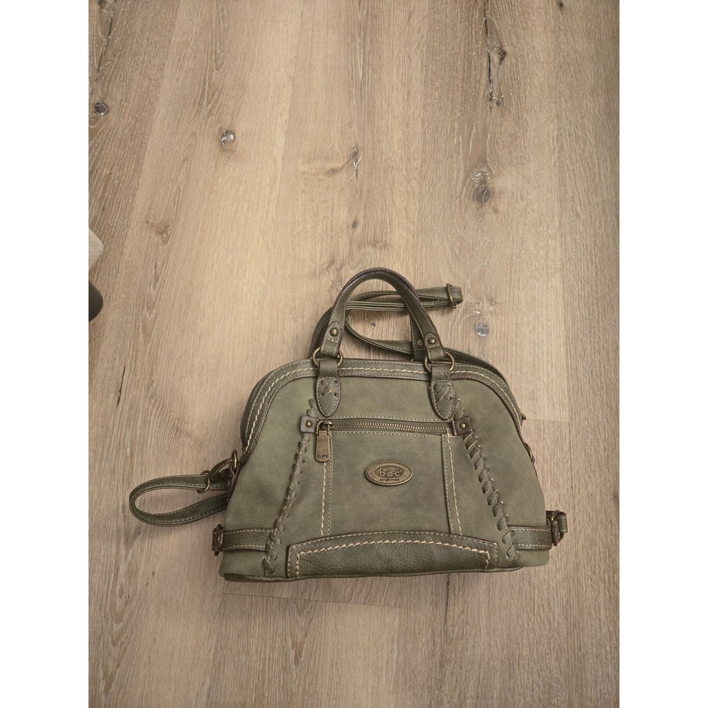 BOC Born Concept Olive Green Whipstitch Crossbody Satchel Handbag Purse